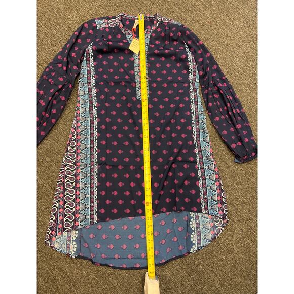 NWT Raga Womens Blue Printed Polyester V-Neck The Megan Tunic Dress Size M - Picture 8 of 11